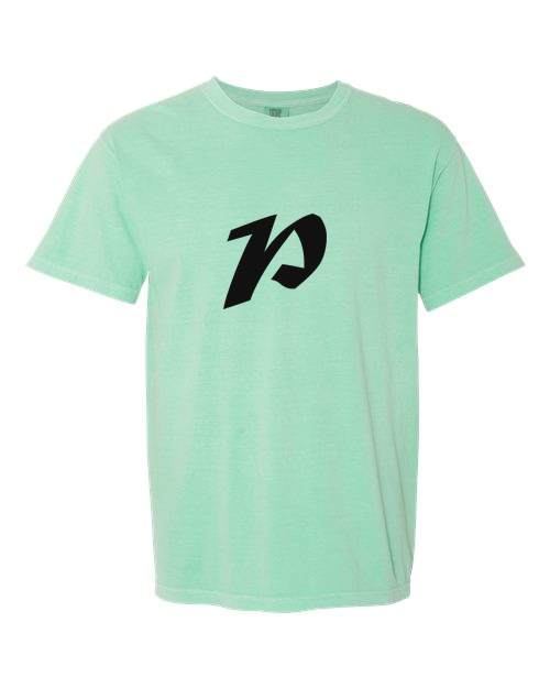 Alphabet P T-Shirt 9 inch calligraphy Black ink, Island Reef