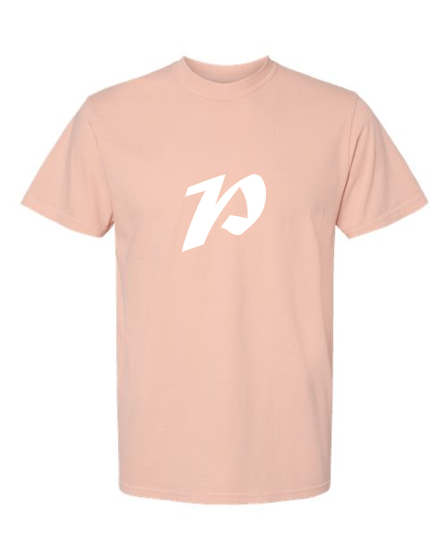 Alphabet P T-Shirt 9 inch calligraphy White ink, Peachy
