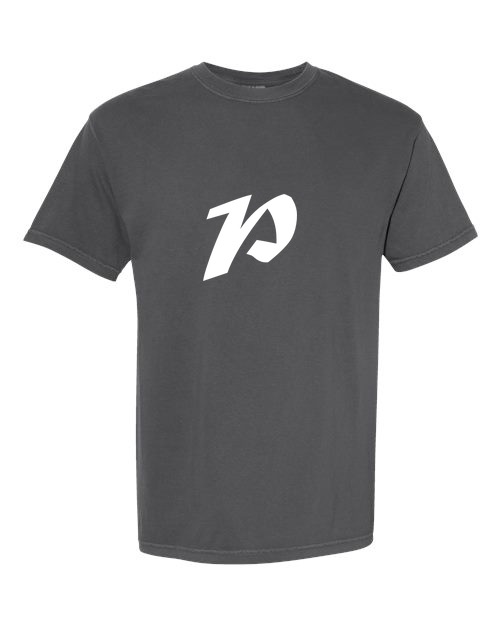 Alphabet P T-Shirt 9 inch calligraphy White ink, Pepper