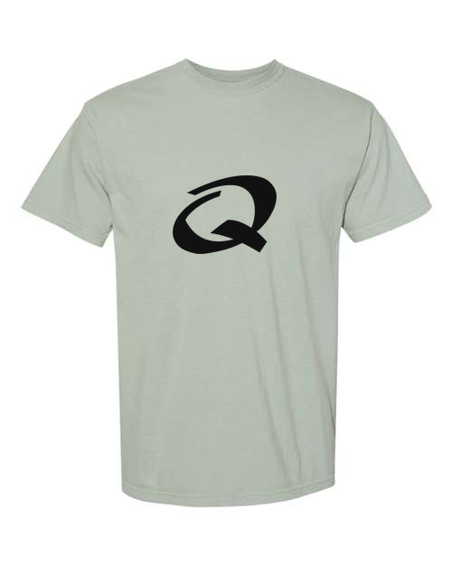 Alphabet Q T-Shirt 9 inch calligraphy Black ink, Bay