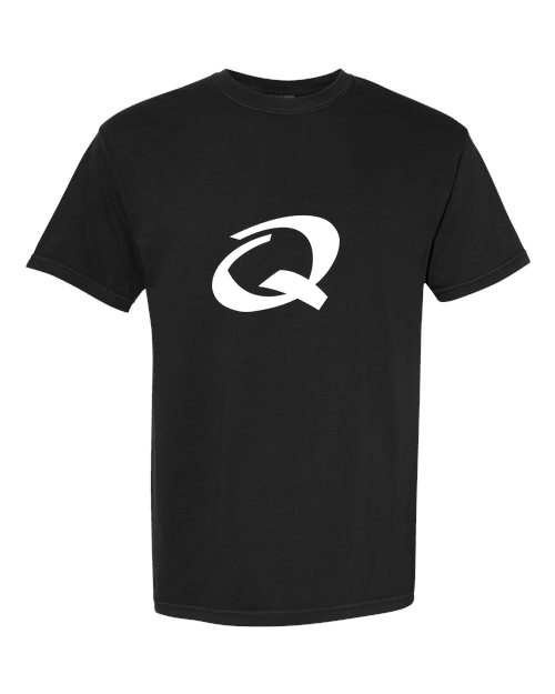 Alphabet Q T-Shirt 9 inch calligraphy White ink, Black