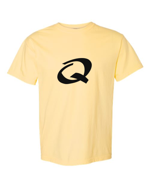 Alphabet Q T-Shirt 9 inch calligraphy Black ink, Butter