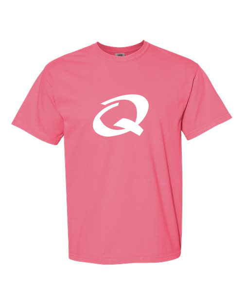Alphabet Q T-Shirt 9 inch calligraphy White ink, Crunchberry