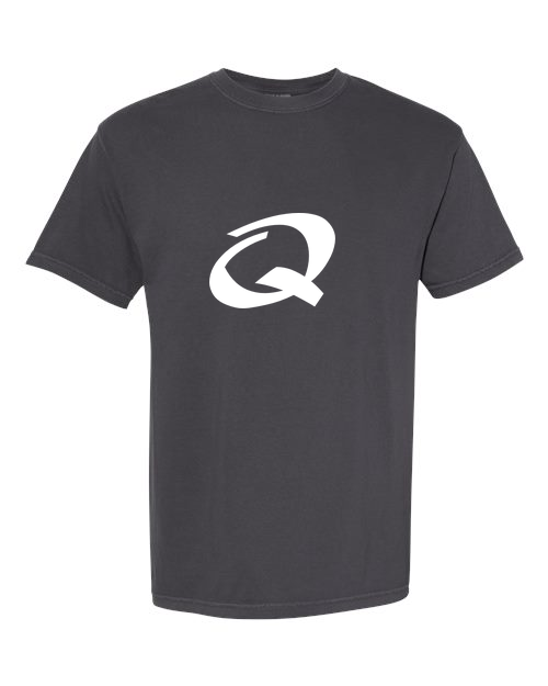 Alphabet Q T-Shirt 9 inch calligraphy White ink, Graphite