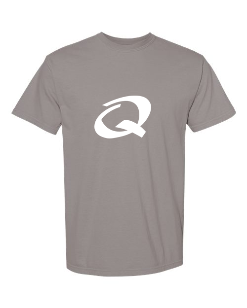 Alphabet Q T-Shirt 9 inch calligraphy White ink, Grey