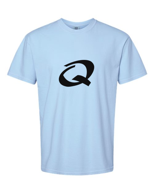 Alphabet Q T-Shirt 9 inch calligraphy Black ink, Hydrangea