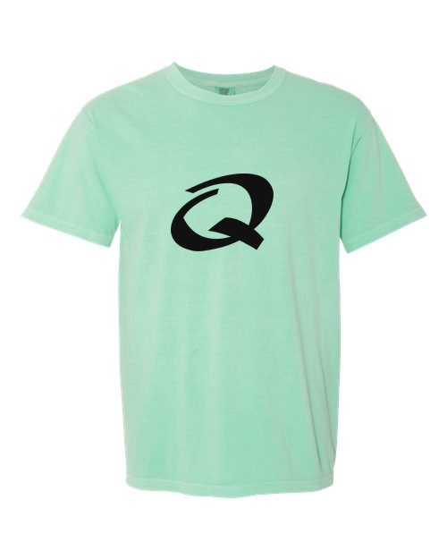Alphabet Q T-Shirt 9 inch calligraphy Black ink, Island Reef