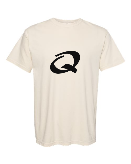 Alphabet Q T-Shirt 9 inch calligraphy Black ink, Ivory