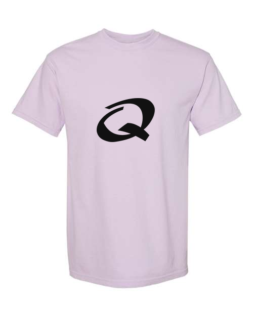 Alphabet Q T-Shirt 9 inch calligraphy Black ink, Orchid