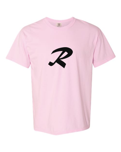 Alphabet R T-Shirt 9 inch calligraphy Black ink, Blossom