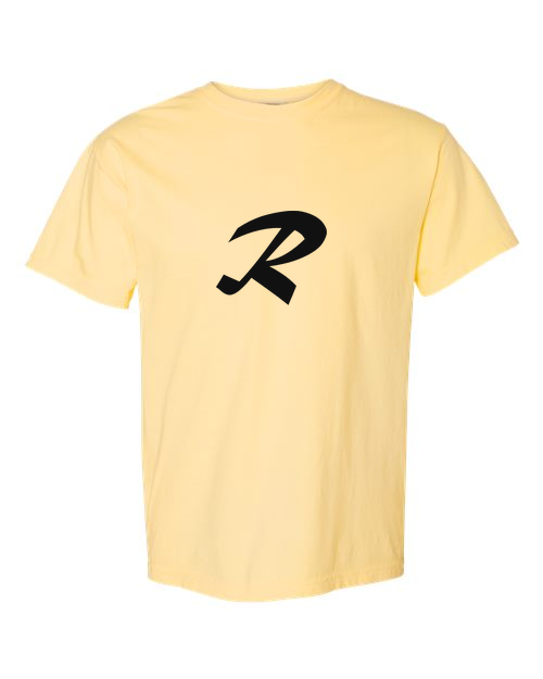 Alphabet R T-Shirt 9 inch calligraphy Black ink, Butter