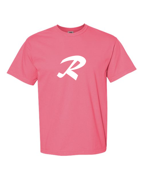 Alphabet R T-Shirt 9 inch calligraphy White ink, Crunchberry