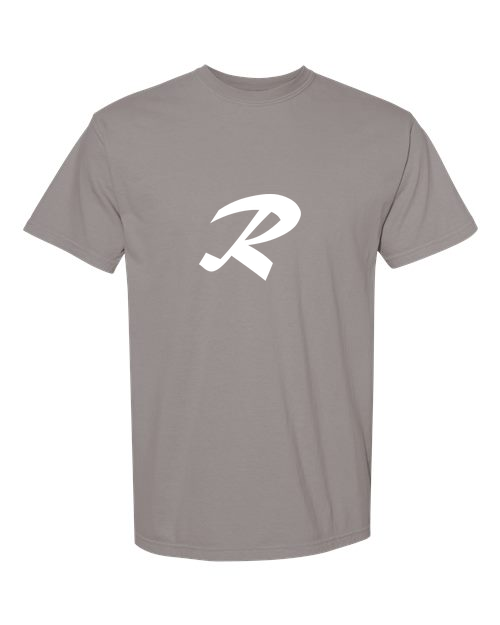 Alphabet R T-Shirt 9 inch calligraphy White ink, Grey