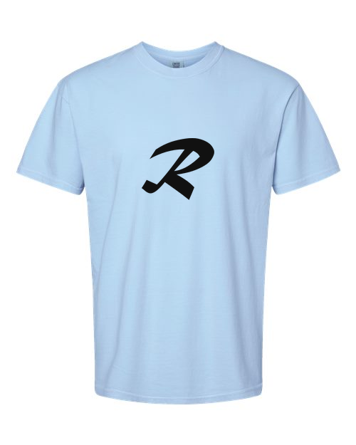 Alphabet R T-Shirt 9 inch calligraphy Black ink, Hydrangea