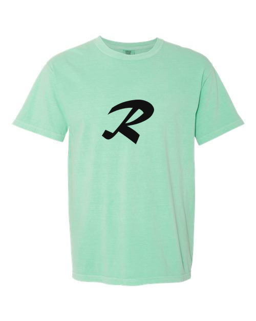 Alphabet R T-Shirt 9 inch calligraphy Black ink, Island Reef
