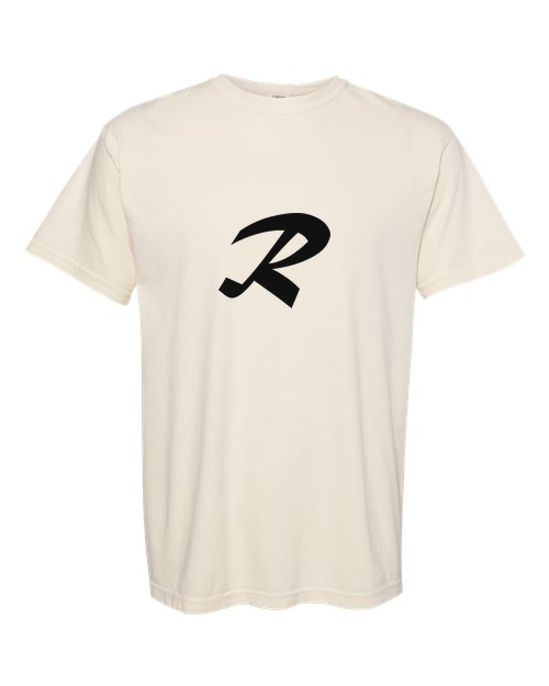 Alphabet R T-Shirt 9 inch calligraphy Black ink, Ivory