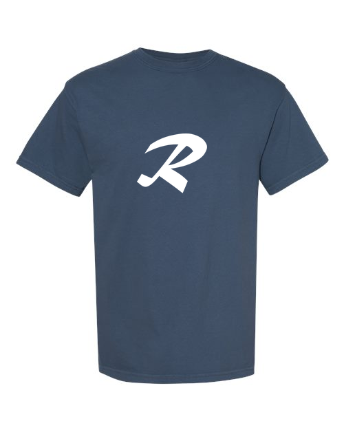 Alphabet R T-Shirt 9 inch calligraphy White ink, Midnight