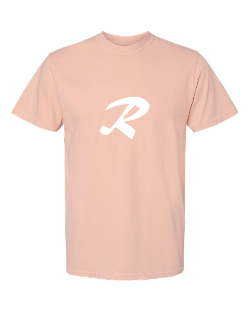 Alphabet R T-Shirt 9 inch calligraphy White ink, Peachy