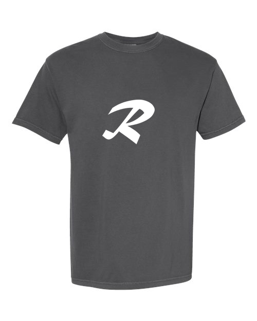 Alphabet R T-Shirt 9 inch calligraphy White ink, Pepper