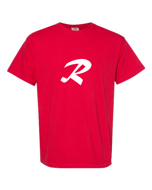Alphabet R T-Shirt 9 inch calligraphy White ink, Red