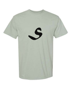 Alphabet S T-Shirt 9 inch calligraphy Black ink, Bay