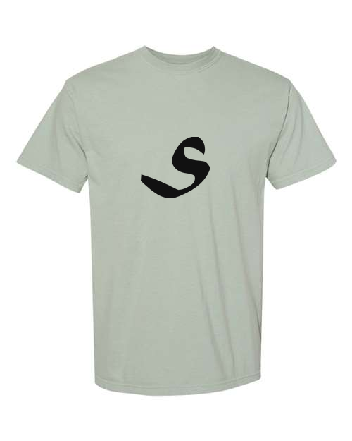 Alphabet S T-Shirt 9 inch calligraphy Black ink, Bay