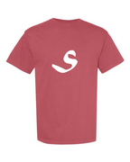 Alphabet S T-Shirt 9 inch calligraphy White ink, Crimson