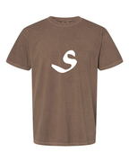 Alphabet S T-Shirt 9 inch calligraphy White ink, Espresso