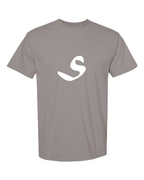 Alphabet S T-Shirt 9 inch calligraphy White ink, Grey