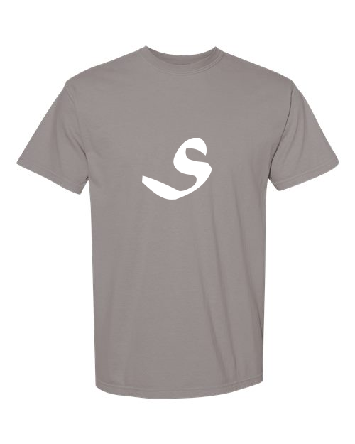 Alphabet S T-Shirt 9 inch calligraphy White ink, Grey