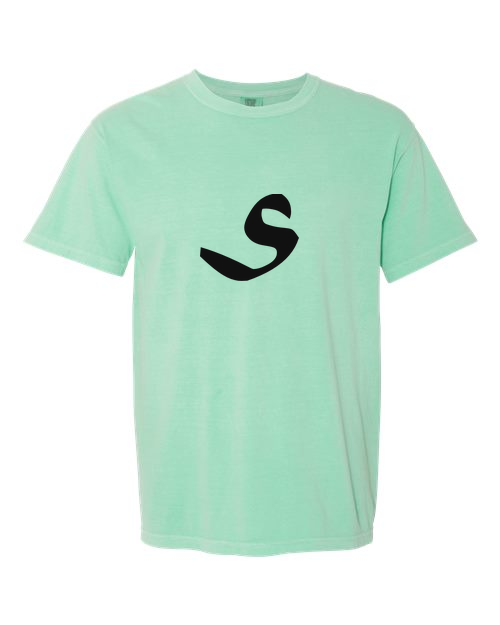 Alphabet S T-Shirt 9 inch calligraphy Black ink, Island Reef