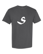 Alphabet S T-Shirt 9 inch calligraphy White ink, Pepper