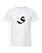 Alphabet S T-Shirt 9 inch calligraphy Black ink, White