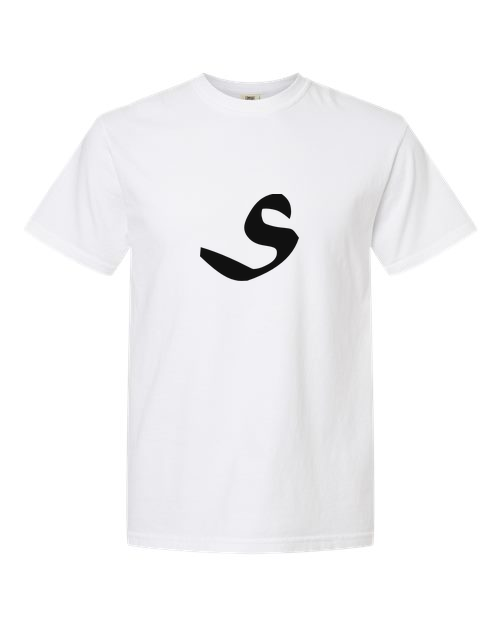 Alphabet S T-Shirt 9 inch calligraphy Black ink, White