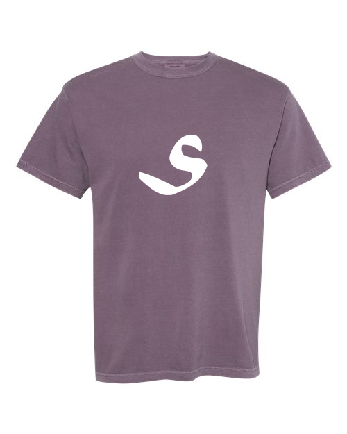 Alphabet S T-Shirt 9 inch calligraphy White ink, Wine