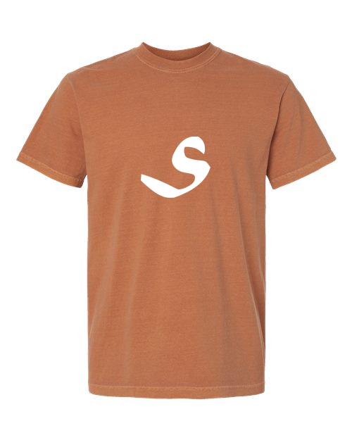 Alphabet S T-Shirt 9 inch calligraphy White ink, Yam