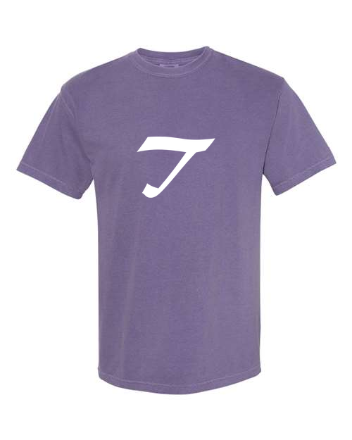 Alphabet T T-Shirt 9 inch calligraphy White ink, Grape