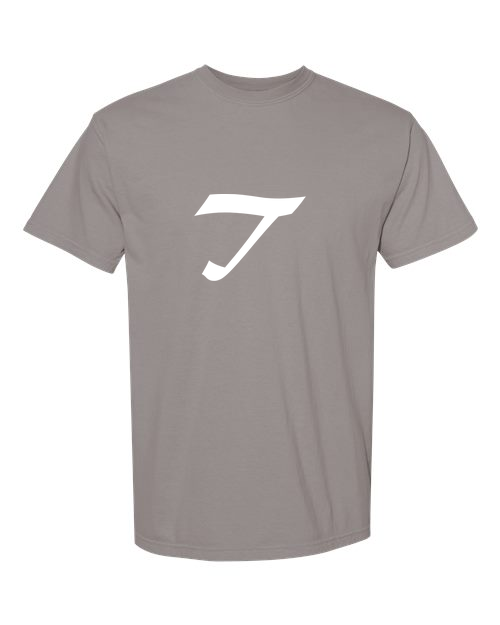 Alphabet T T-Shirt 9 inch calligraphy White ink, Grey