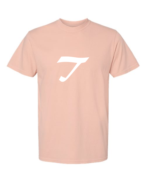Alphabet T T-Shirt 9 inch calligraphy White ink, Peachy