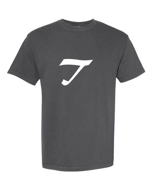 Alphabet T T-Shirt 9 inch calligraphy White ink, Pepper