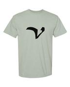 Alphabet V T-Shirt 9 inch calligraphy Black ink, Bay