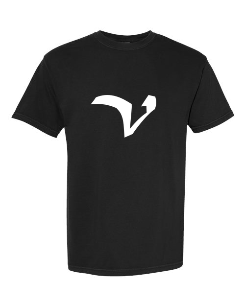 Alphabet V T-Shirt 9 inch calligraphy White ink, Black
