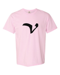 Alphabet V T-Shirt 9 inch calligraphy Black ink, Blossom