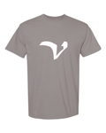 Alphabet V T-Shirt 9 inch calligraphy White ink, Grey