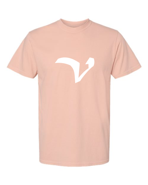Alphabet V T-Shirt 9 inch calligraphy White ink, Peachy