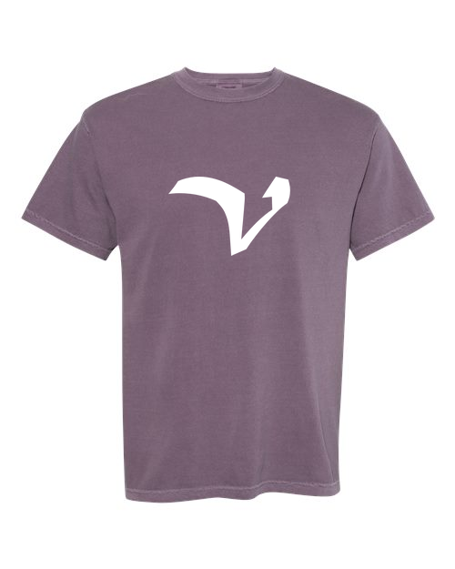 Alphabet V T-Shirt 9 inch calligraphy White ink, Wine