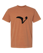Alphabet V T-Shirt 9 inch calligraphy Black ink, Yam