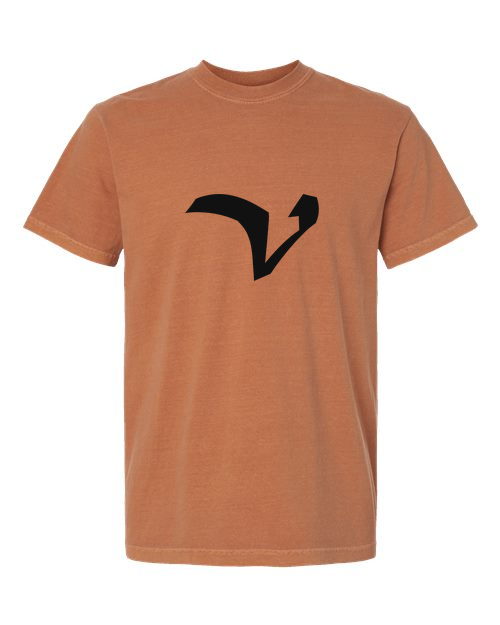 Alphabet V T-Shirt 9 inch calligraphy Black ink, Yam