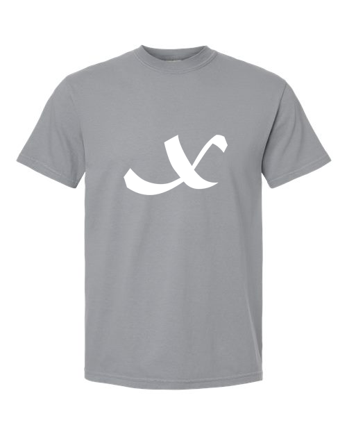 Alphabet X T-Shirt 9 inch calligraphy White ink, Granite