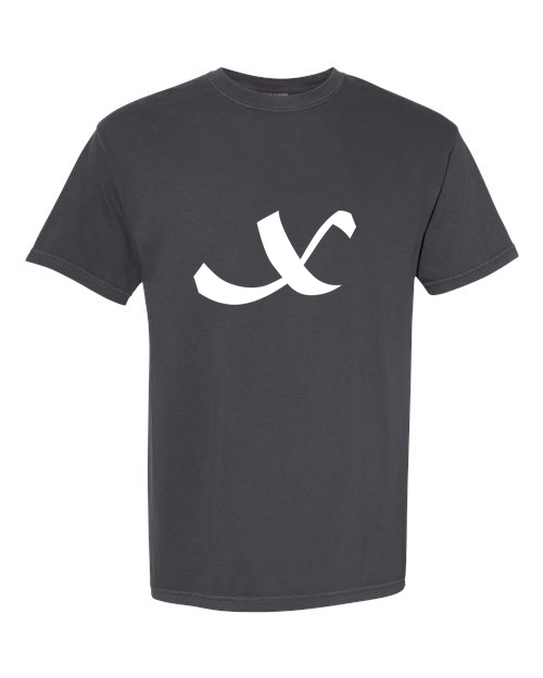 Alphabet X T-Shirt 9 inch calligraphy White ink, Graphite